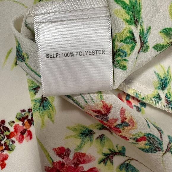 Rose + Olive Women Chiffon White Folral 3/4 Sleeve‎ V Neck Blouse Size 1X - Picture 8 of 8